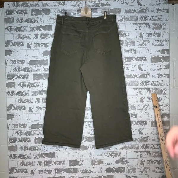 Loft | women wide leg green denim jeans - Image 4