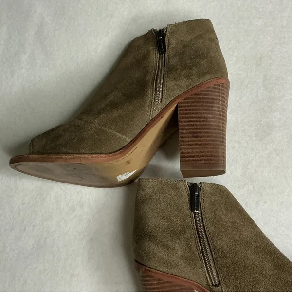 Vince Camuto Kathleen Open Toe Suede Bootie Block Heel Peep Toe‎ 9M - Image 5