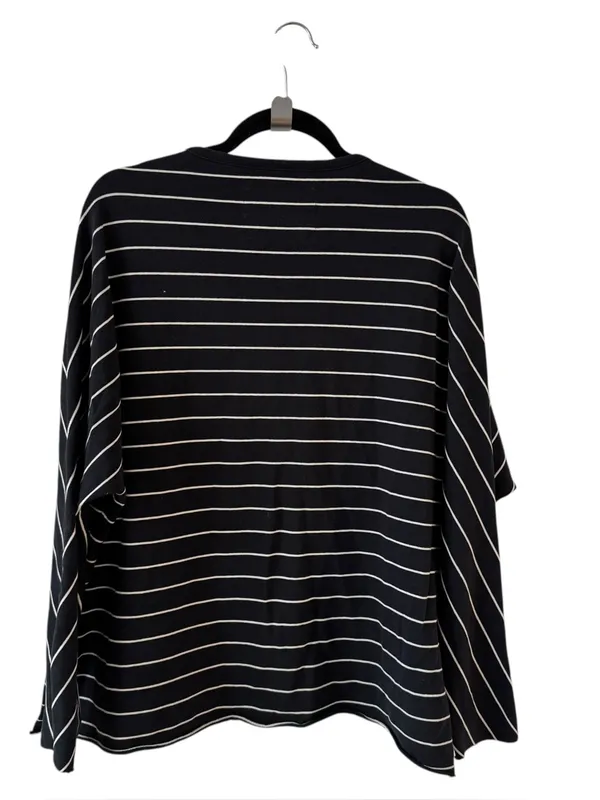 Frank & Eileen Tee Lab Oversized Striped Long Sleeve Tee Black White Large - Image 3