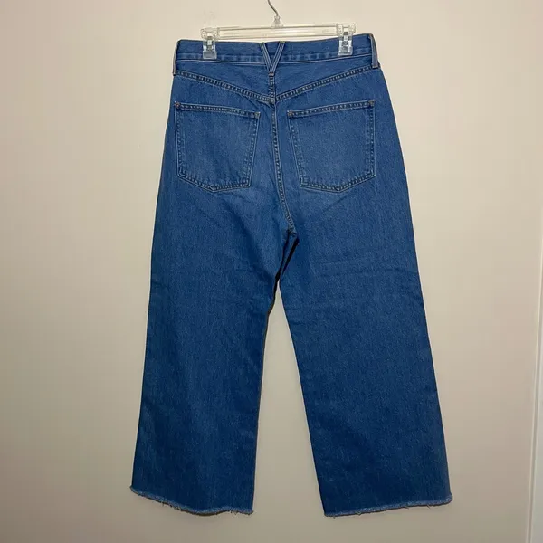 Veronica Beard Jeans Taylor Wide Leg Crop Raw Hem High‎ Rise Enough Said Size 30 - Image 3