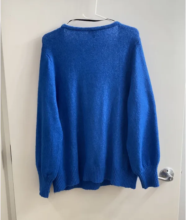 Torrid Blue Vegan Cashmere Pullover V-Neck Surplice Sweater - Image 4