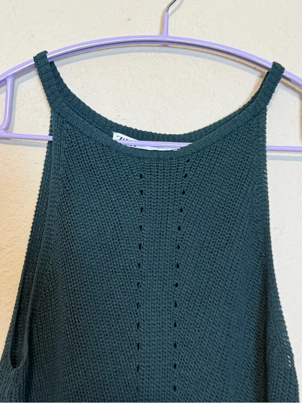Zara knit tank top Green Size‎ Medium - Image 3