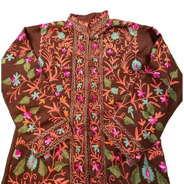 Amazing Vintage Beautiful Antique Eastern Indian KashmirI Floral Handmade Multi - Image 7