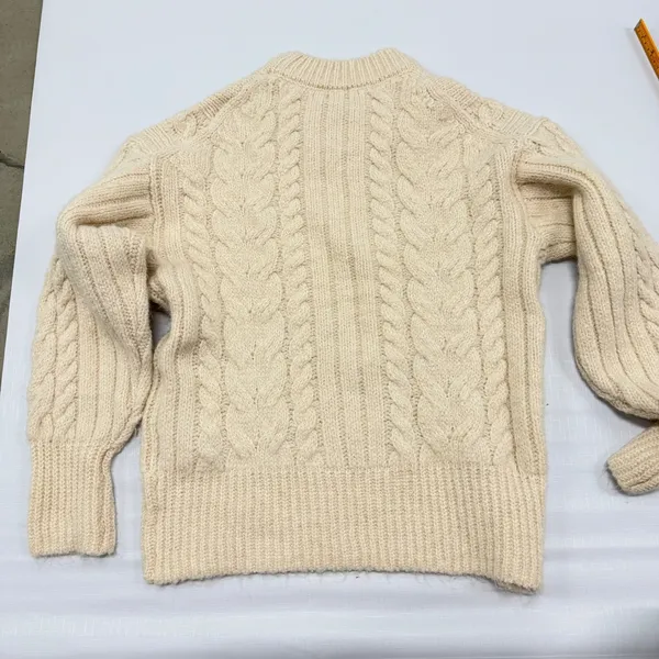 A New Day Women Cream Cable Knit Mock Neck Sweater Chunky Fisherman Style size S - Image 8