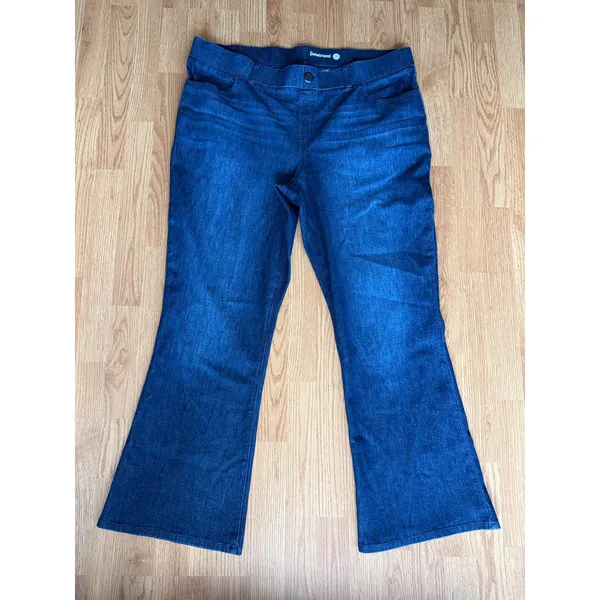 Betabrand Boot-Cut 4-Pocket Yoga Denim Jeans Jeggings Blue Size 2X - Image 2