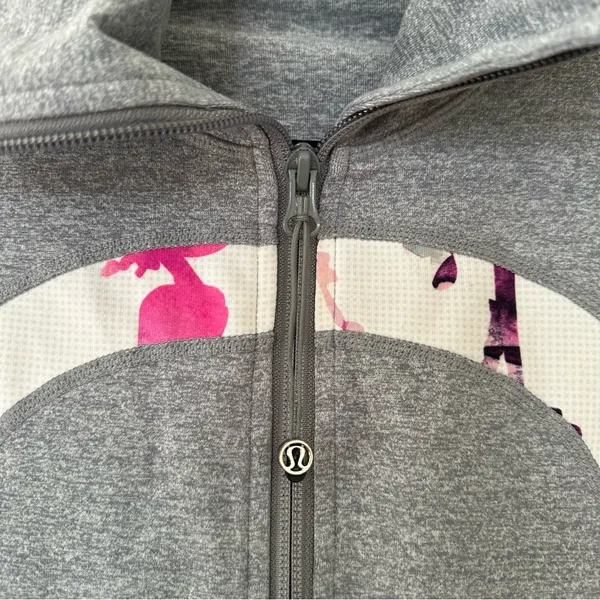 Lululemon In Stride Jacket Heathered Fossil Blurred Blossoms White Womens 6 - Image 8