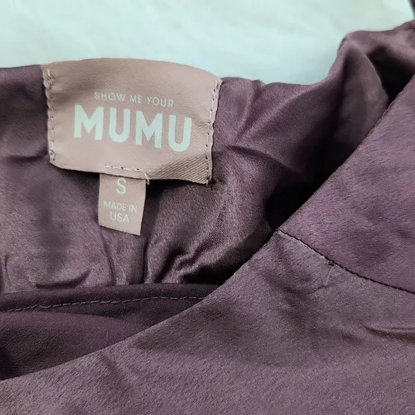 Show Me‎ Your Mumu NWOT Verona Cowl Dress Plum Satin Deluxe Size Small - Image 7