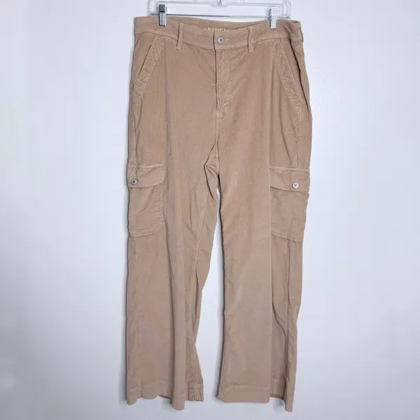 NWOT American Eagle Stretch Super High Rise Baggy Wide Leg Corduroy‎ Cargo Sz 14 - Image 3