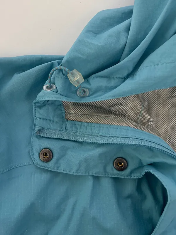L.L.Bean Vintage Teal Nylon Hooded Rain Jacket Windbreaker Unise - Image 8