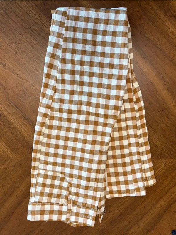 Hayden Button Closure Stretch Checkered Pants - Image 5
