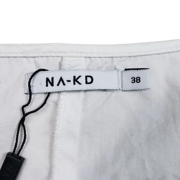 NAKD Puffy Shoulder Corset Top Womens Medium 38 White Side Zip Boho - Image 4