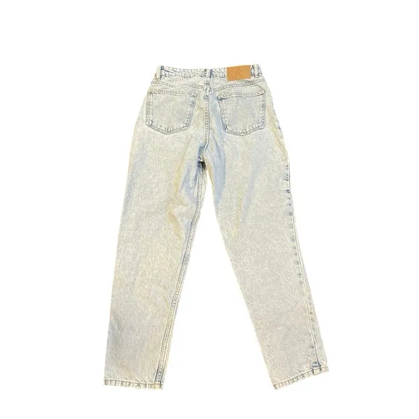 Zara Light Wash High Rise Taper Denim Jeans SZ 8 Vintage Inspired Acid Wash 90s - Image 2