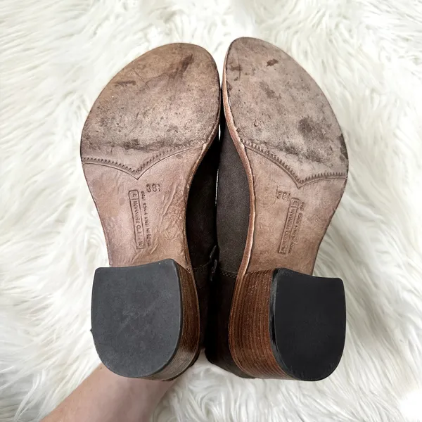 Alberto Fermani Capricia Suede Ankle Bootie Sz 8 Brown - Image 8