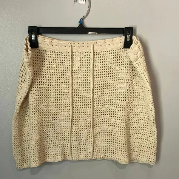 Good American Crochet Low Rise Skirt Cream 1XL Boho Swim cover #785 - Image 5