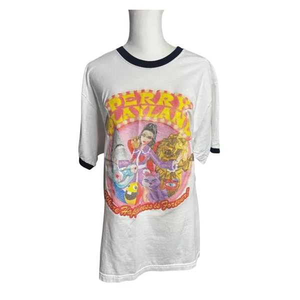Katy Perry Playland Ringer Tee L Retro Style Pop Star Concert Merch - Image 2