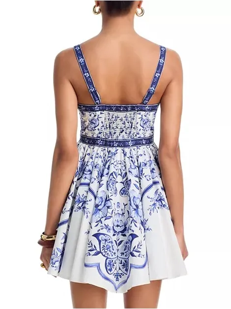 Farm Rio Porcelain Garden Mini Dress Large - Image 2