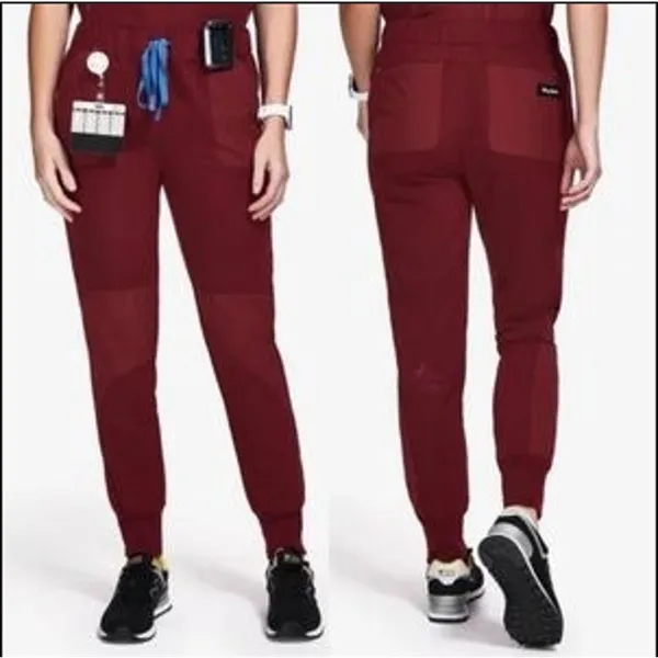 FIGS Disney XS Zamora Jogger Scrub Pants Burgundy Mickey Mouse Maroon CNA RN VET - Image 2