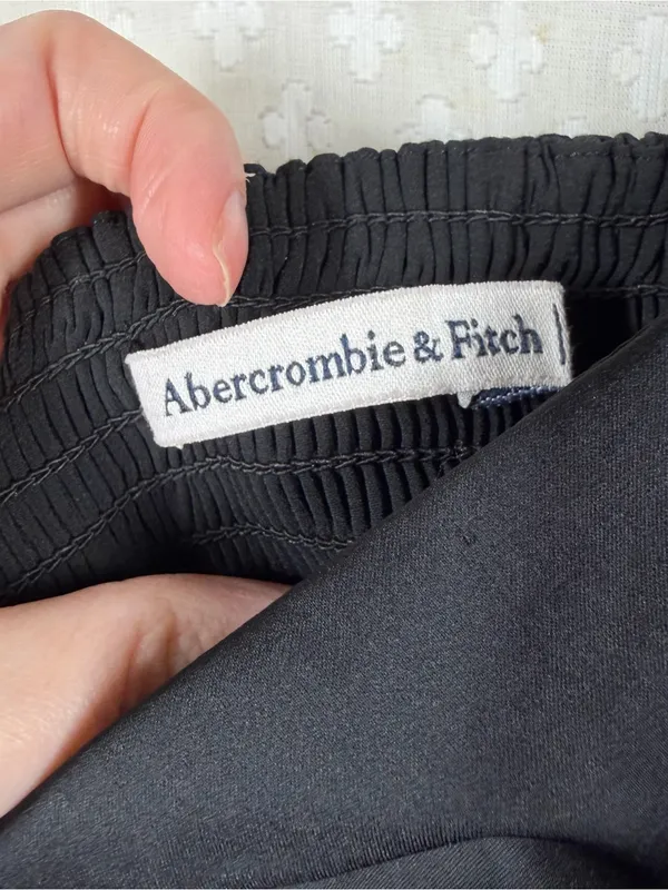 Abercrombie & Fitch Black Satin Spaghetti Strap Smocked Camisole Top - Image 2