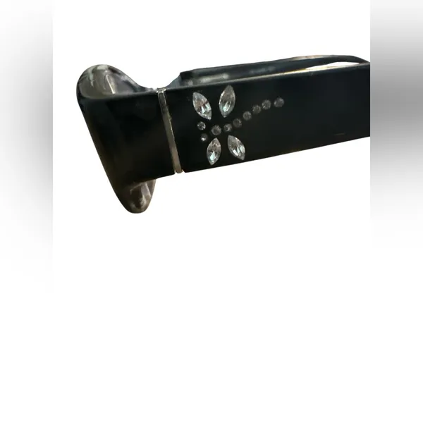 Black Glasses with Rhinestone Drangonfly - Image 3