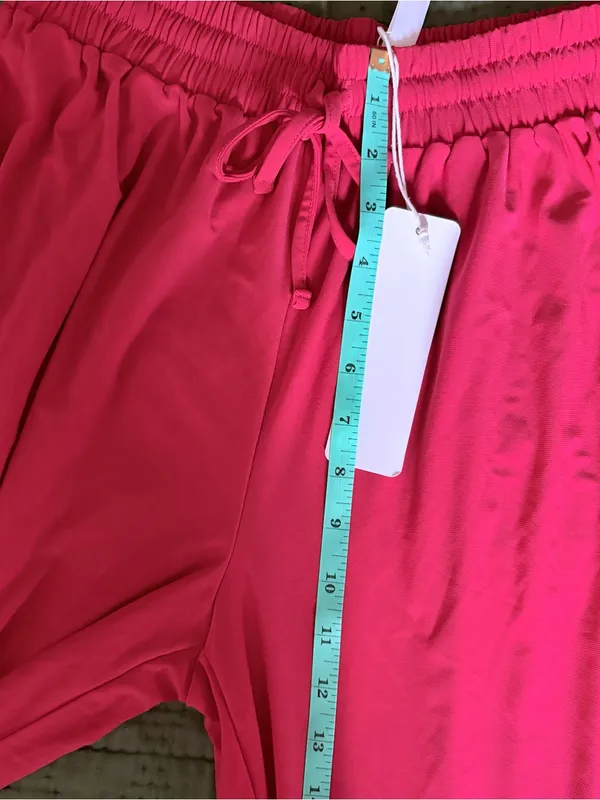NWT Dear Scarlett Red Wide Leg Pants Size M Wrinkle Free Elastic Waist Palazzo - Image 3