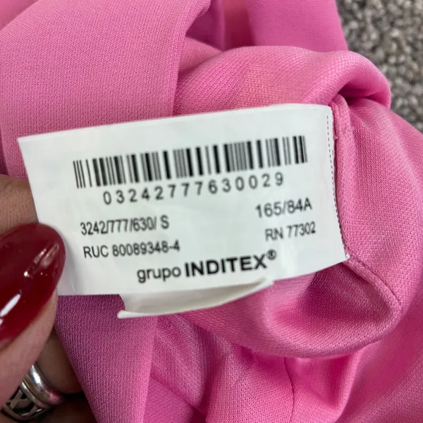 ZARA Going Out Pink Square Neck Sleeveless Tank Top Side Zip Party Bodycon Small - Image 6