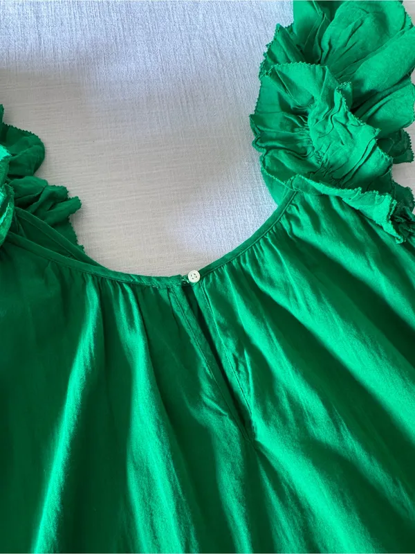 The GREAT Ruffle Green Cover-Up Dress -size small - Image 10
