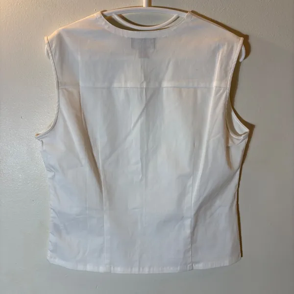 Vintage‎ Polo Jeans Co Ralph Lauren White Sleeveless Stretch Top Size Large Y2K - Image 5