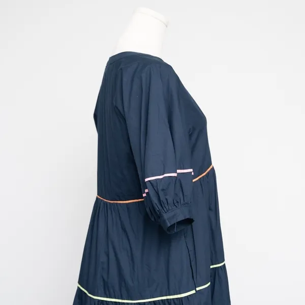 English Factory | Short Puff Sleeve Dress with‎ Piping Detail - Image 13