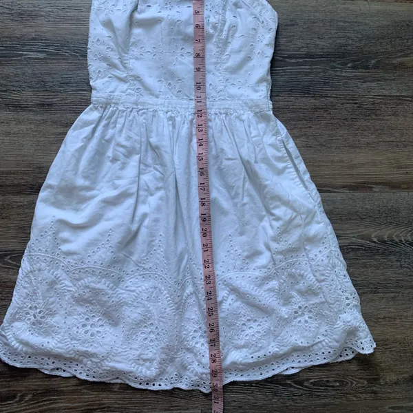 Abercrombie & Fitch White Eyelet Mini Dress S - Image 5