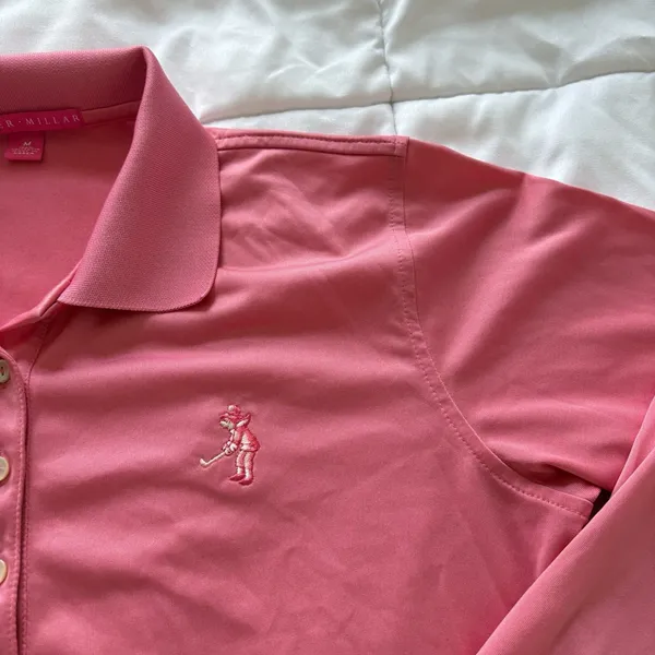 Peter Millar Pullover T Shirt Long Sleeve Womens Medium Pink Activewear Golf - Image 2
