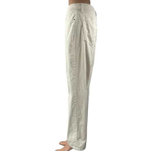 Ann Taylor Easy Straight White Corduroy High Waist Wide Leg Trousers Pants Sz 10 - Image 2