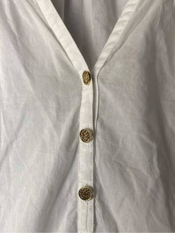 Lilly Pulitzer Boho Cotton Embroidered Vacation White Long-Sleeve Tunic Top S - Image 4