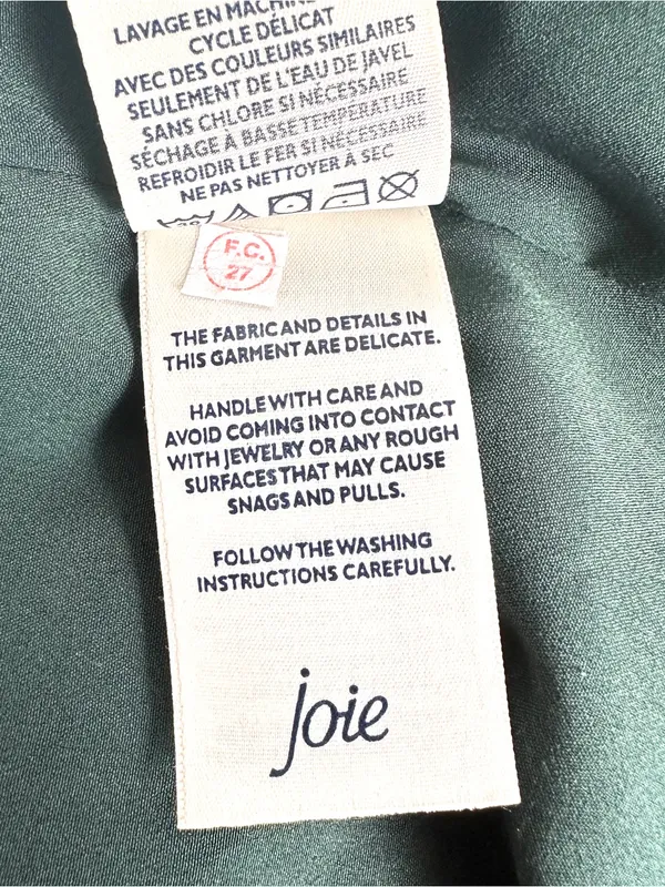 Joie Arctic Animal Spot Mini Dress XL Green Balloon Sleeve Speckle Print Flowy - Image 9