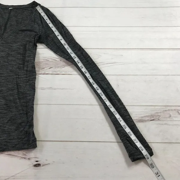 Lululemon Women V-Neck Long Sleeve Workout Shirt - Image 8