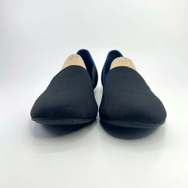 Rothys The Loafer Black Knit Royal Blue Trim Slip On Comfort Size 12 Minimalist - Image 8