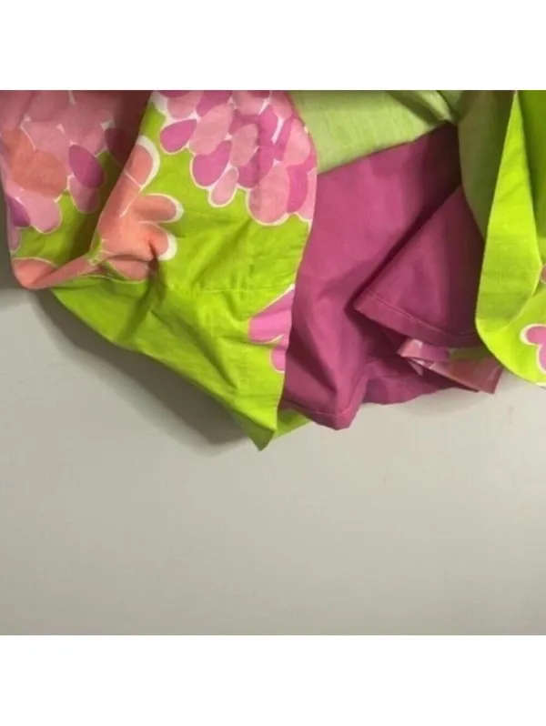 ✅Lilly Pulitzer Green Strapless Dress Pink Floral and Cut Out Back - Image 4
