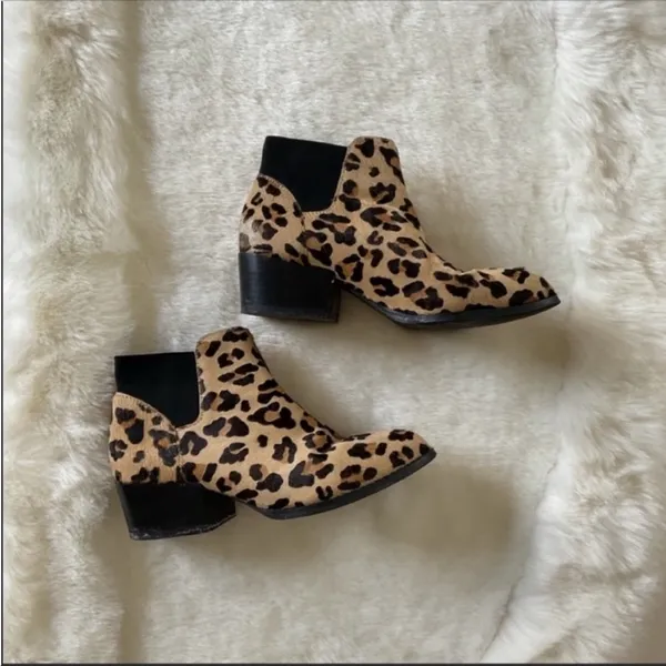 Steve Madden Animal Print Calf Hair Heeled Booties - Image 2