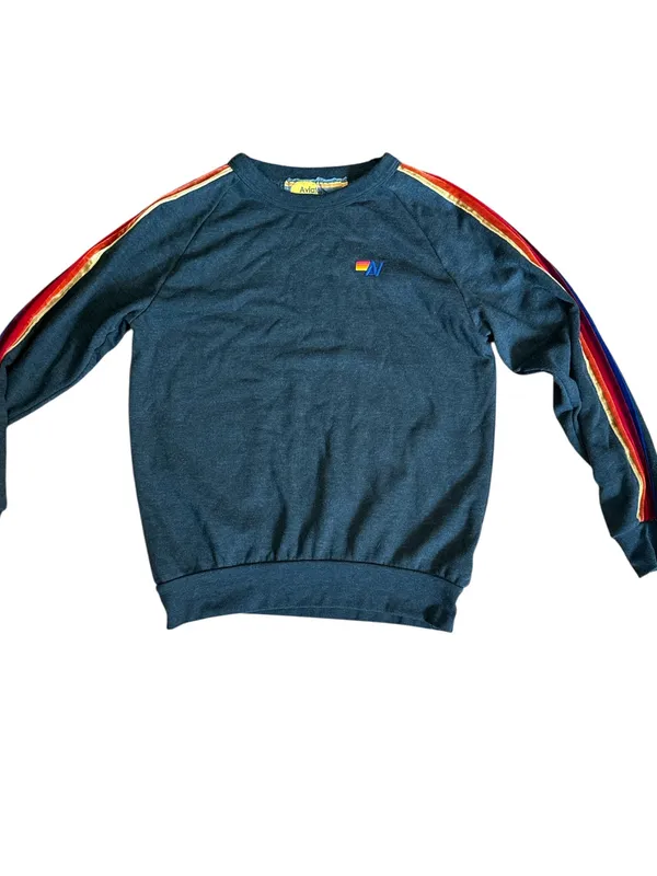 Aviator Nation Classic Velvet Stripes Sweatshirt Size: S - Image 2