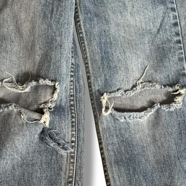 PacSun Vintage Icon Distressed Skinny Jeans Light‎ Wash Raw Hem 23 Inch Waist - Image 6