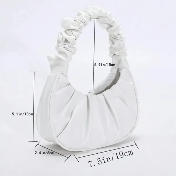 SheIn White Ruched Mini Purse - Image 6