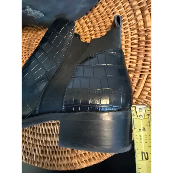 Dolce Vita Tristan Black Croc Embossed Leather Chelsea‎ Ankle Boots 8M - Image 8