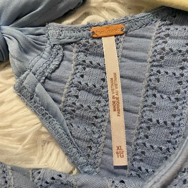 Free People Star Struck Open Back Top in Blue Extra Large - Image 7