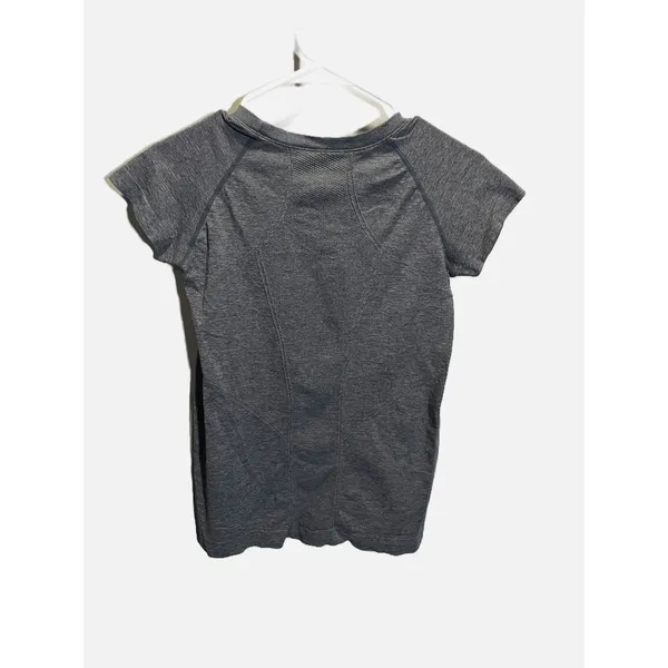 Zella Athletic Top Womens S/M Grey Seamless Short Sleeve Workout Gym‎ Shirt - Image 3
