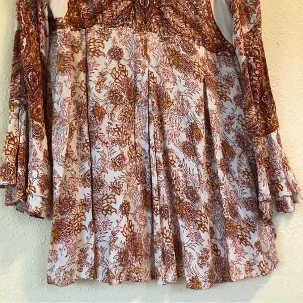 Free People Lady Luck Dress L Cream/Rust - Image 11