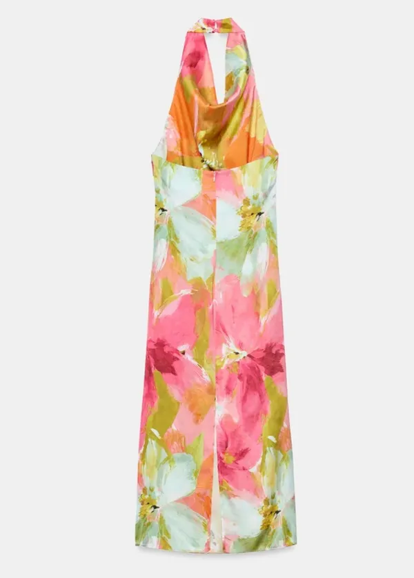 ZARA Printed Satin Midi Dress - Image 2