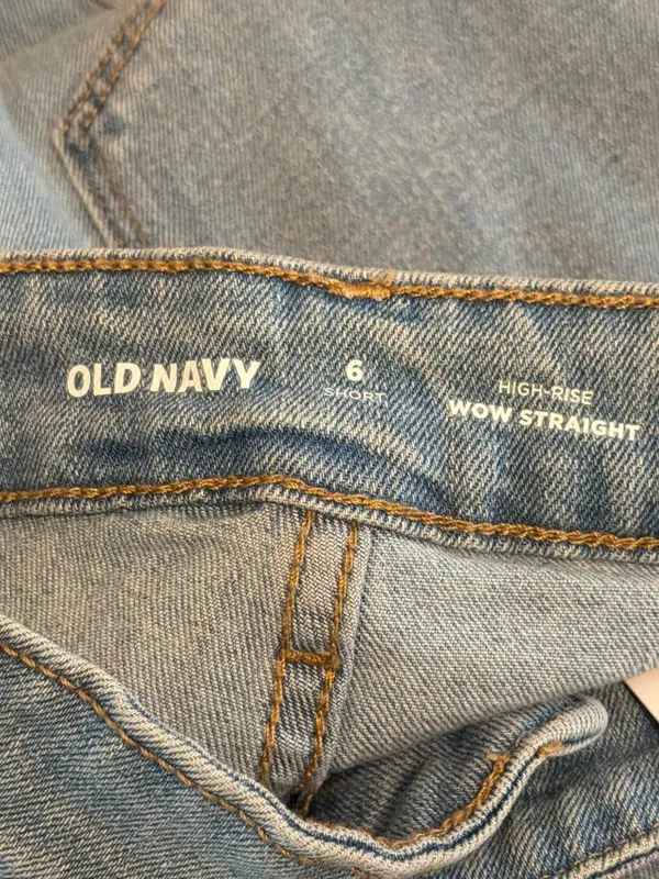 Old Navy High Rise Wow Straight Jeans Light Blue Denim Size 6 Short NWT School - Image 4