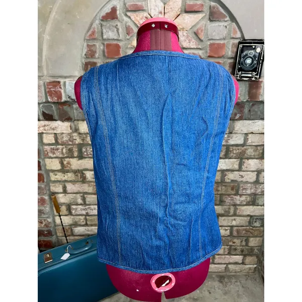 vest jersey textured blue 1980s - Image 9