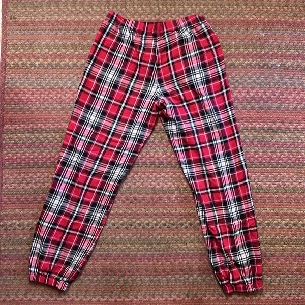 Victorias Secret Red Christmas Plaid Flannel Pajama Pants Lounge - Image 6