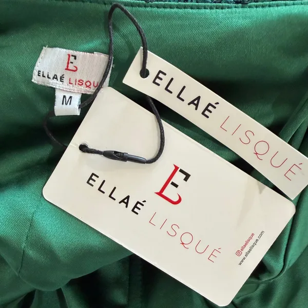 Ellae Lisque I'm the Gift Emerald‎ Green Off Shoulder Sequin Mini Dress Medium - Image 11