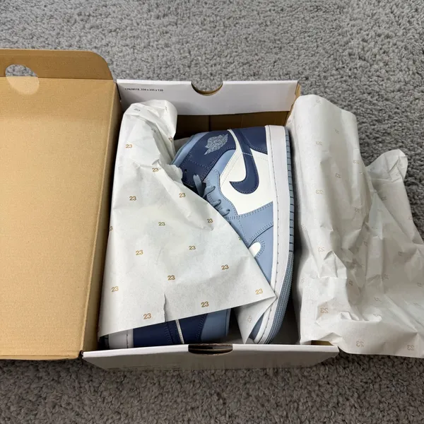 Jordan 1 Mid Sail Diffused Blue Grey BQ6472-140 Womens 12 Sneaker Mid Top - Image 10